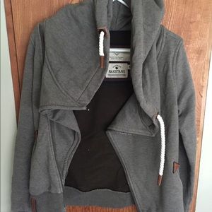 Naketano diagonal zip up hoodie
